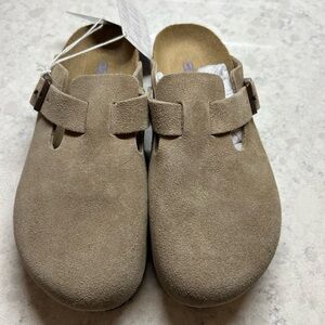 Birkenstock Boston Clog Taupe Soft Footbed Womens size 37 (6.5-7.0)